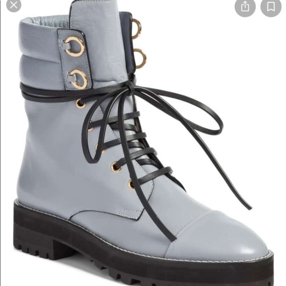 Stuart weitzman lace up combat boot like new